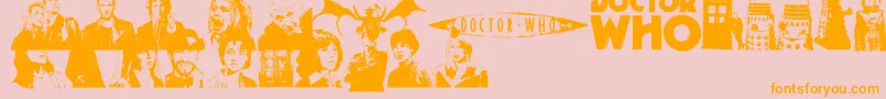 Шрифт DOCWHO – оранжевые шрифты на розовом фоне