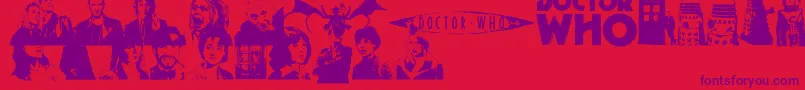 Шрифт DOCWHO – фиолетовые шрифты на красном фоне