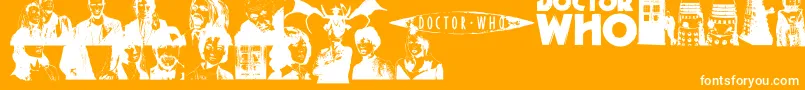 DOCWHO Font – White Fonts on Orange Background