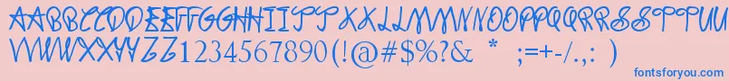 Dodger Gear-fontti – siniset fontit vaaleanpunaisella taustalla