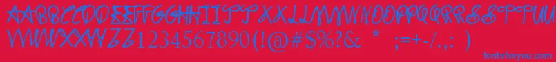 Dodger Gear Font – Blue Fonts on Red Background