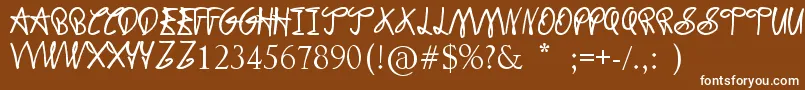フォントDodger Gear – 茶色の背景に白い文字