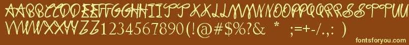 Dodger Gear Font – Yellow Fonts on Brown Background