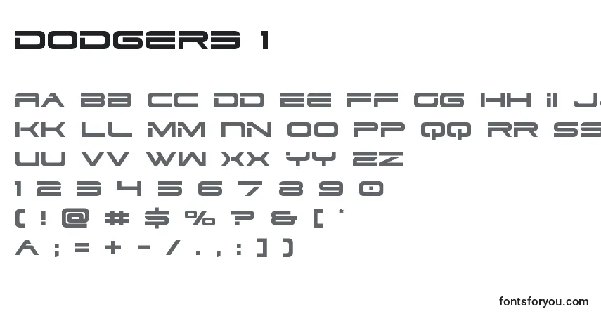 A fonte Dodger3 1 (125274) – alfabeto, números, caracteres especiais