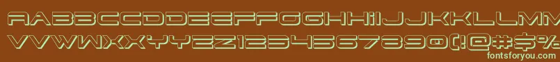 dodger3 13d Font – Green Fonts on Brown Background