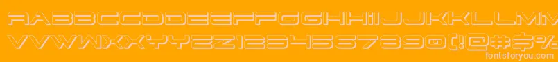dodger3 13d-Schriftart – Rosa Schriften auf orangefarbenem Hintergrund