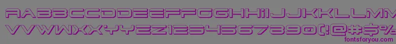 dodger3 13d-fontti – violetit fontit harmaalla taustalla