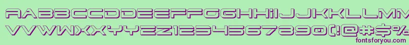 dodger3 13d Font – Purple Fonts on Green Background