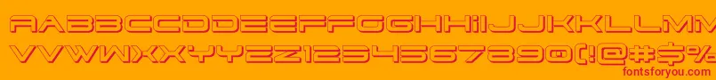 dodger3 13d Font – Red Fonts on Orange Background