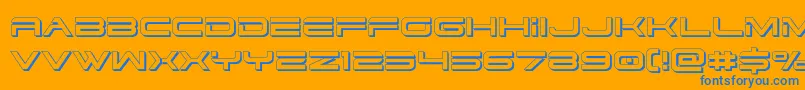 dodger3 13d Font – Blue Fonts on Orange Background