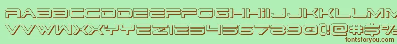 dodger3 13d Font – Brown Fonts on Green Background