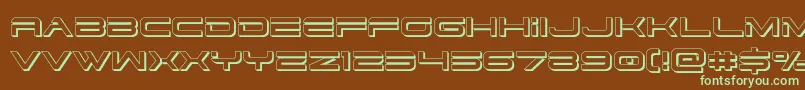 dodger3 13d-fontti – vihreät fontit ruskealla taustalla