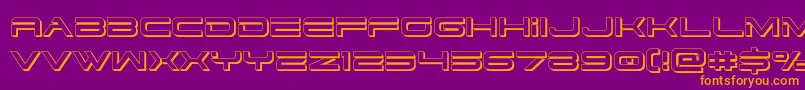 dodger3 13d-Schriftart – Orangefarbene Schriften auf violettem Hintergrund