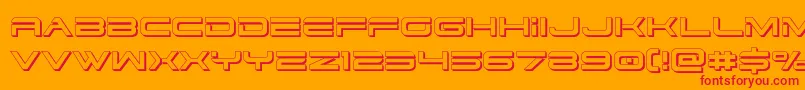 dodger3 13d Font – Red Fonts on Orange Background