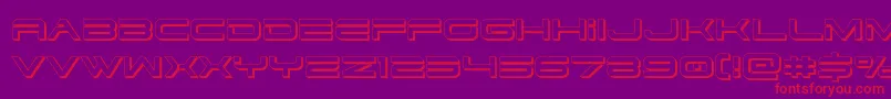 dodger3 13d Font – Red Fonts on Purple Background