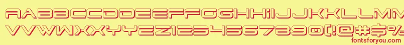 dodger3 13d Font – Red Fonts on Yellow Background