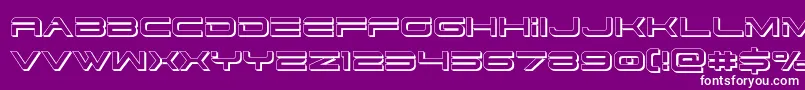 dodger3 13d-Schriftart – Weiße Schriften auf violettem Hintergrund