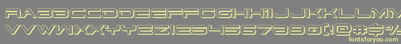 dodger3 13d-fontti – keltaiset fontit harmaalla taustalla