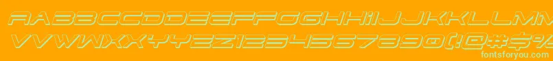 dodger3 13dital Font – Green Fonts on Orange Background