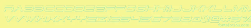 dodger3 13dital Font – Green Fonts on Yellow Background