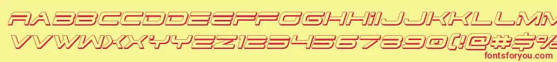 dodger3 13dital Font – Red Fonts on Yellow Background