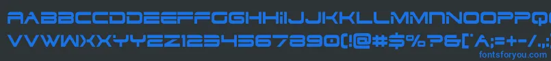 dodger3 1cond Font – Blue Fonts on Black Background