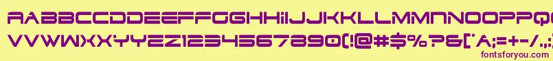 dodger3 1cond Font – Purple Fonts on Yellow Background