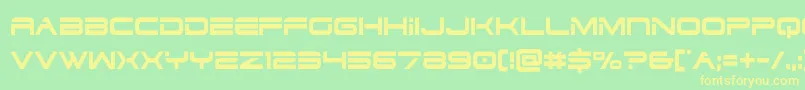 dodger3 1cond-fontti – keltaiset fontit vihreällä taustalla