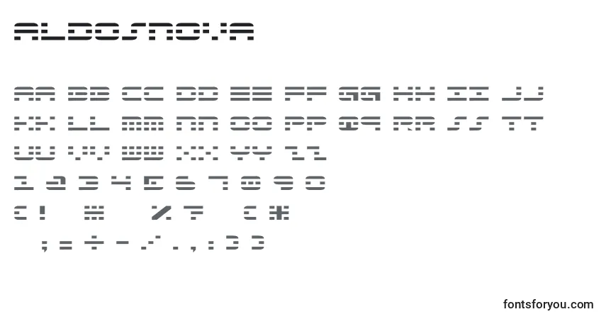 Шрифт AldosNova – алфавит, цифры, специальные символы