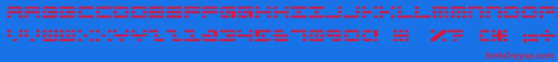 AldosNova-Schriftart – Rote Schriften auf blauem Hintergrund