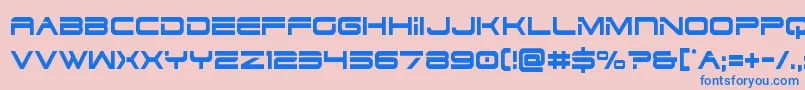 フォントdodger3 1cond – ピンクの背景に青い文字