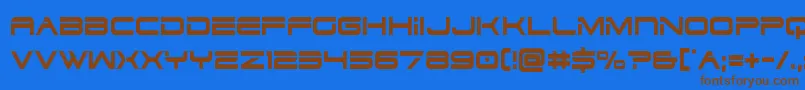 dodger3 1cond-Schriftart – Braune Schriften auf blauem Hintergrund