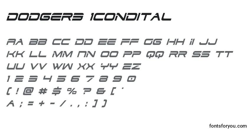 Шрифт Dodger3 1condital – алфавит, цифры, специальные символы