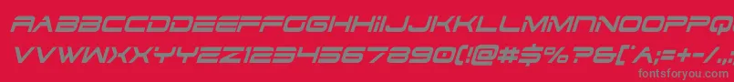 フォントdodger3 1condital – 赤い背景に灰色の文字
