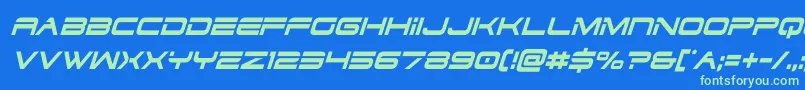 dodger3 1condital Font – Green Fonts on Blue Background
