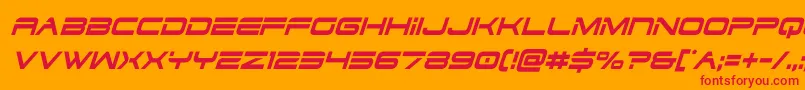 dodger3 1condital-Schriftart – Rote Schriften auf orangefarbenem Hintergrund