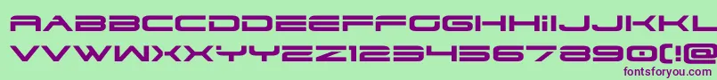 dodger3 1expand Font – Purple Fonts on Green Background