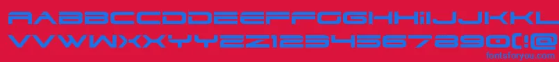 dodger3 1expand-Schriftart – Blaue Schriften auf rotem Hintergrund