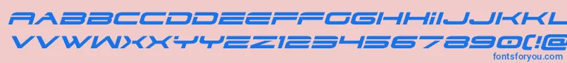 フォントdodger3 1expandital – ピンクの背景に青い文字