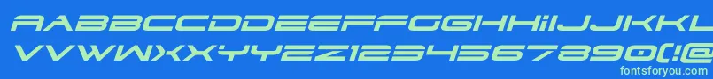 Czcionka dodger3 1expandital – zielone czcionki na niebieskim tle