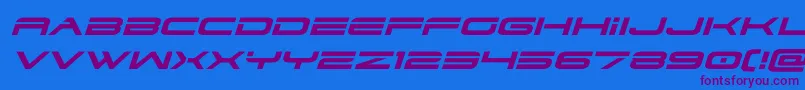 dodger3 1expandital Font – Purple Fonts on Blue Background