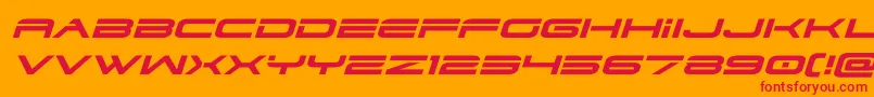 dodger3 1expandital Font – Red Fonts on Orange Background