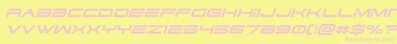 Fonte dodger3 1ital – fontes rosa em um fundo amarelo