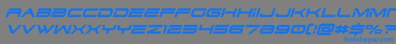 フォントdodger3 1ital – 灰色の背景に青い文字