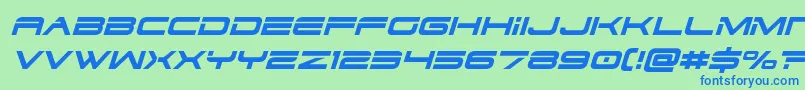 Fonte dodger3 1ital – fontes azuis em um fundo verde