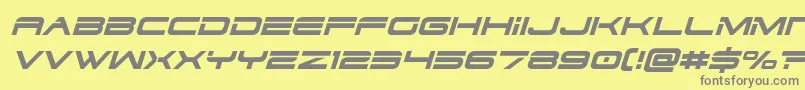 フォントdodger3 1ital – 黄色の背景に灰色の文字