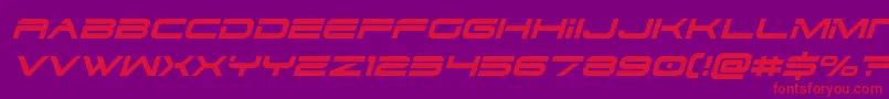 フォントdodger3 1ital – 紫の背景に赤い文字