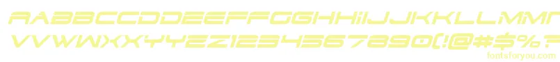 フォントdodger3 1ital – 白い背景に黄色の文字
