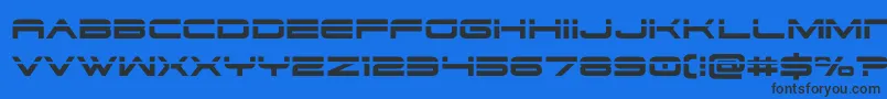 フォントdodger3 1laser – 黒い文字の青い背景