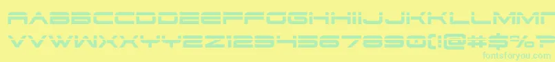 フォントdodger3 1laser – 黄色い背景に緑の文字